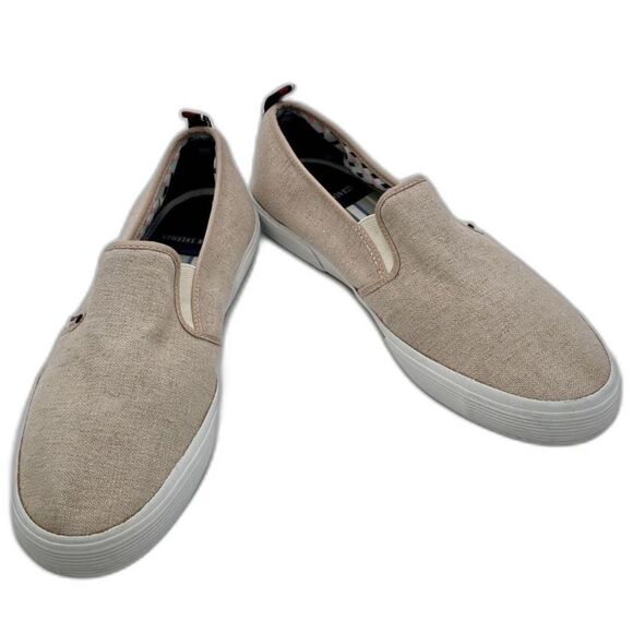 Ben Sherman Bristol Slip-On Sneakers Men's 12 Beige Canvas Casual Shoes - Picture 3 of 10